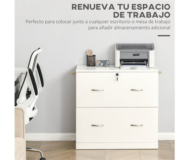 Armário para Arquivos Melamina de Madeira e Metal Vinsetto Branco