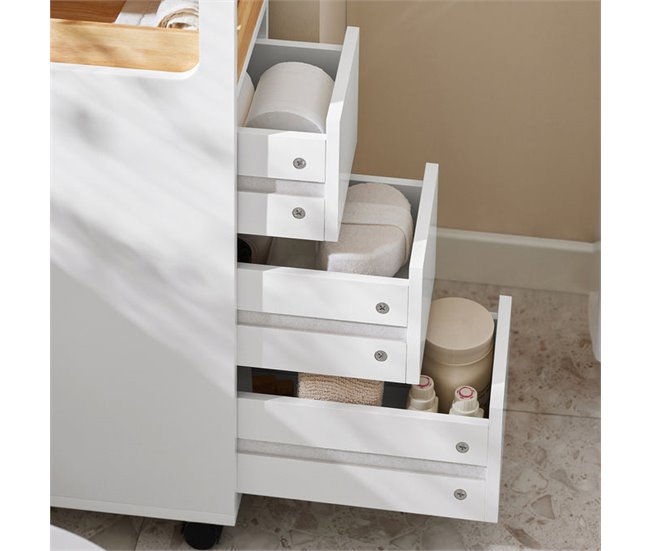 Armário de casa de banho BZR54-W SoBuy Branco