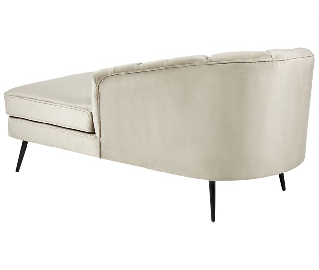 Beliani Chaise longue izquierdo Terciopelo ALLIER Bege