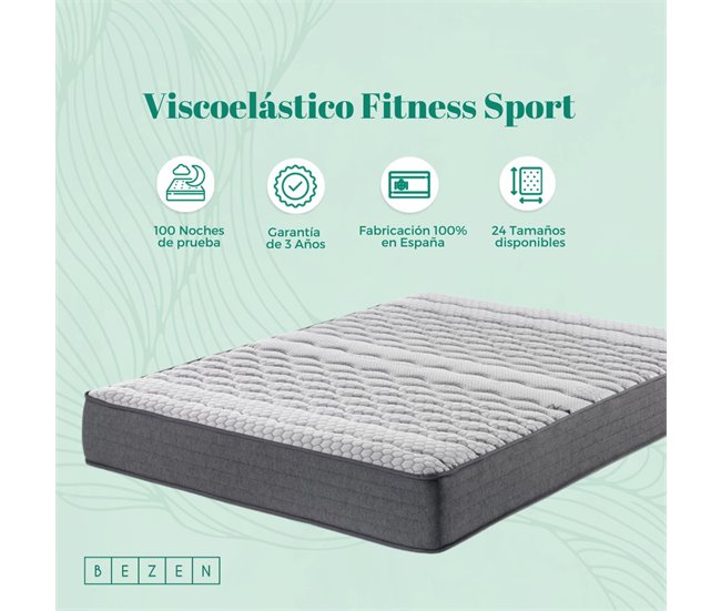 Colchão de espuma de memória Fitness Sport Thermoadjustable Bezen|Alta Firmeza |Máximo relaxamento 