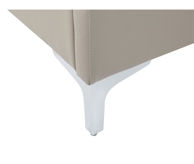 Beliani Cama com estrado Veludo AMBERT 148x212 Cinza