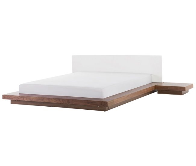 Beliani Cama com LED MDF ZEN 328x229 Castanho