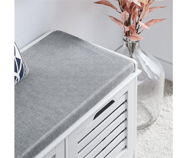 Banco para sapatos com 2 portas FSR23-II SoBuy PT 71 Branco