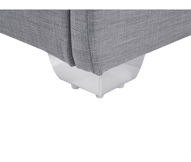 Beliani Cama com estrado Poliéster PARIS 195x228 Cinza