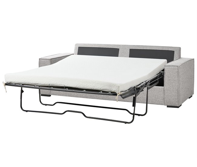 Beliani Sofá-cama Poliéster VUOKATTI Castanho Claro