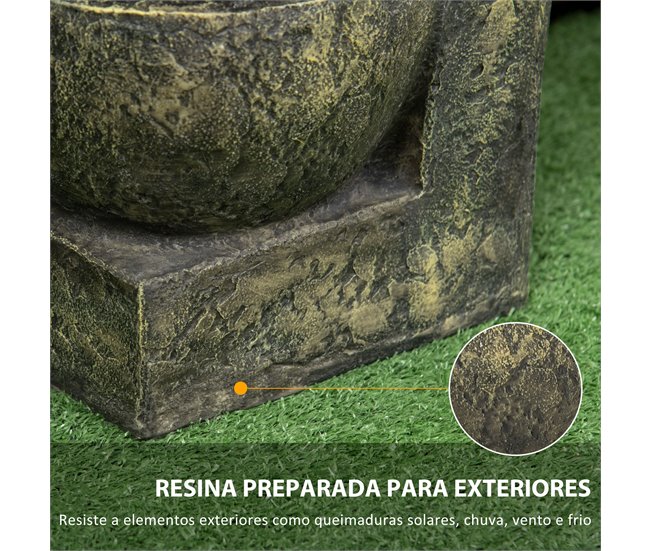 Fonte de Água em Cascata Resina Outsunny Multicor