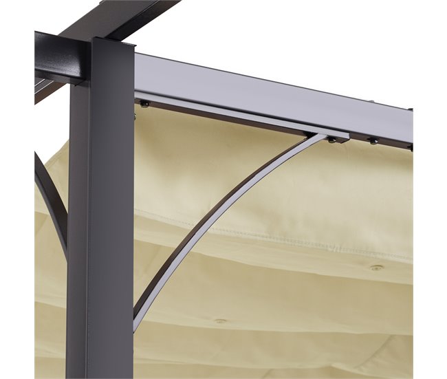 Pérgola de Jardim tecido de aço e poliéster Outsunny 300x300 Multicor