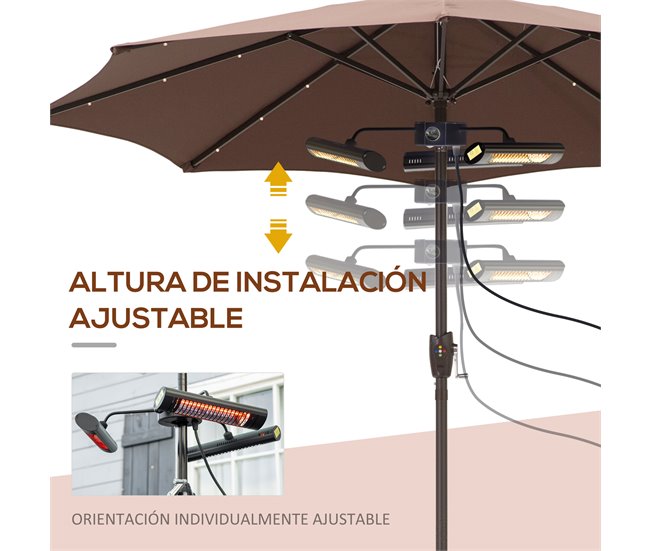 Aquecedor Elétrico de Exterior Outsunny 842-279V91BK Preto