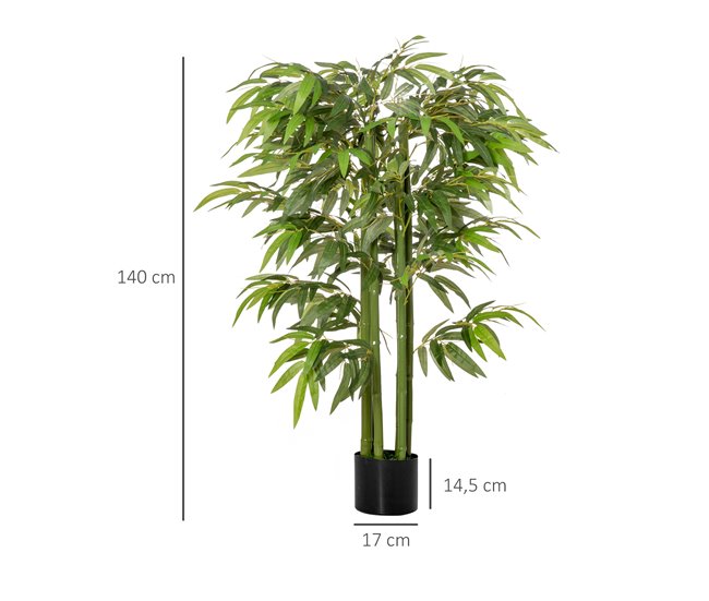 Bambú Artificial PE HOMCOM, casa - decoração Verde