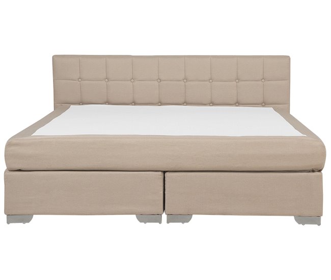 Beliani Cama continental Poliéster ADMIRAL 190x215 Areia