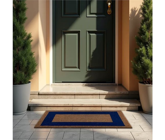 Pavimentos Arquiservi - Capacho de coco com moldura 33x66 Azul