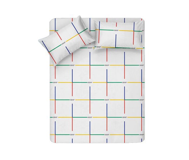 Conjunto de lençóis BENETTON às riscas multicoloridas 