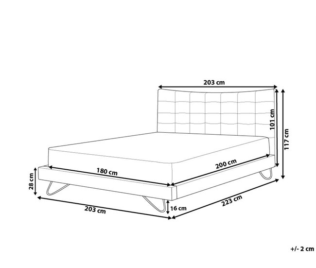 Beliani Cama com estrado Poliéster LANNION 203x223 Bege
