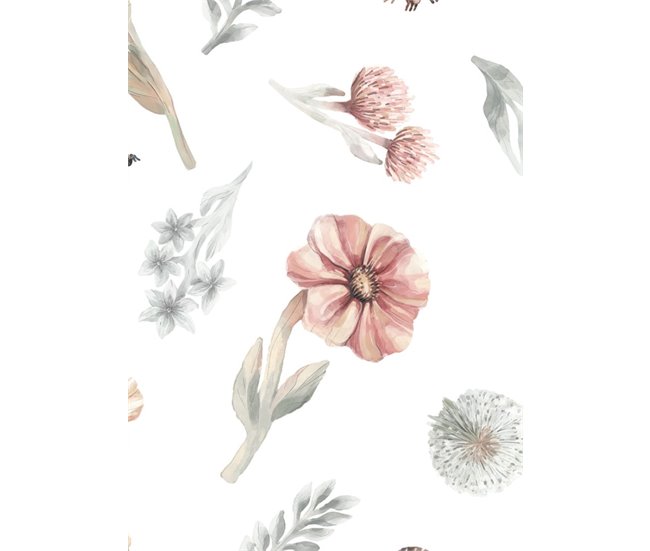 Papel de parede infantil flores selvagens