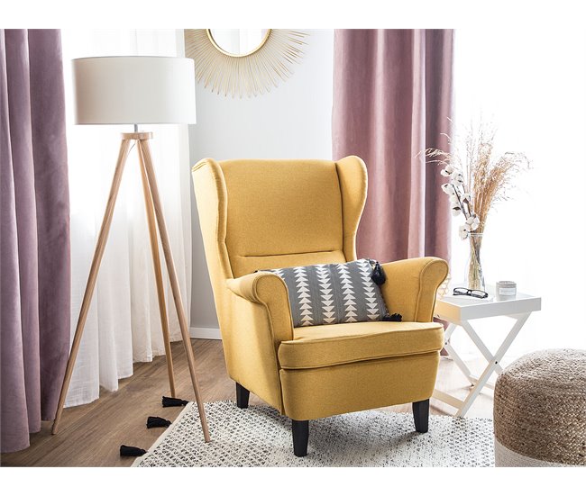 Beliani Poltrona com braços ABSON Amarelo