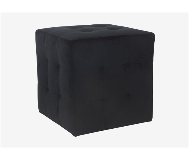 Puff CLASSIC preto rígido de veludo 35x35cm Preto