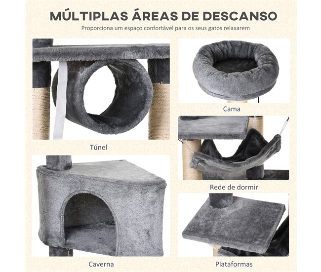 Arranhador de árvore para gatos Cinza