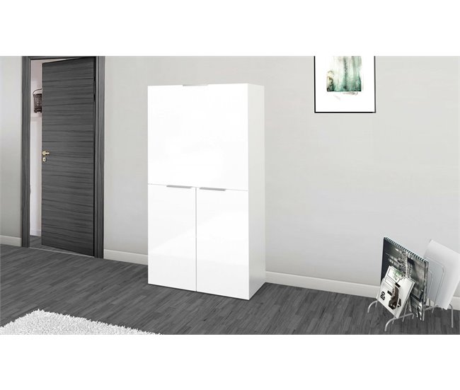 Mesa com efeito de madeira Branco