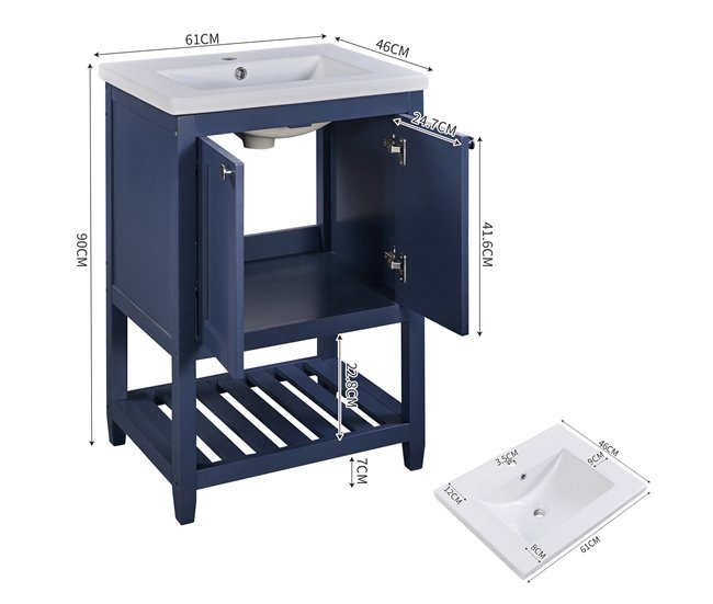 Armários de casa de banho 61 Azul