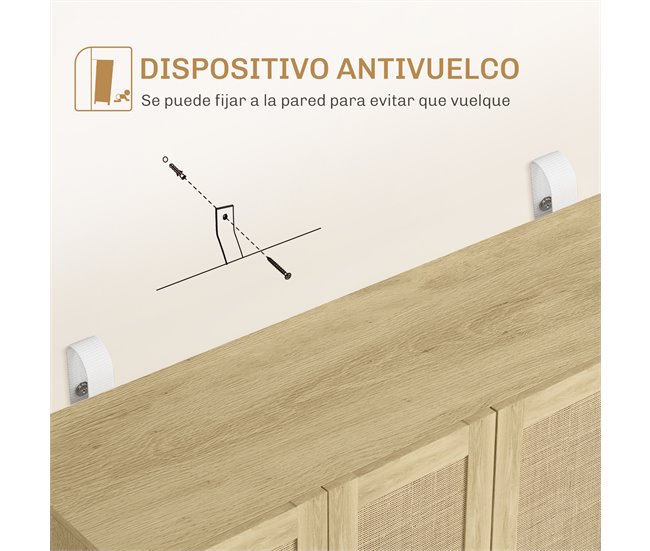 Aparador Melamina de Madeira HOMCOM Castanho