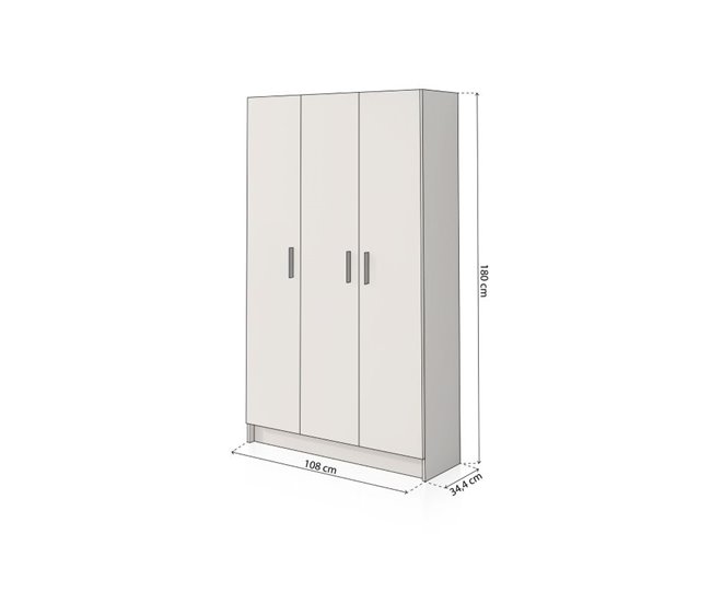 Armario Multi Useful HS 110 3 Puertas 108 Branco