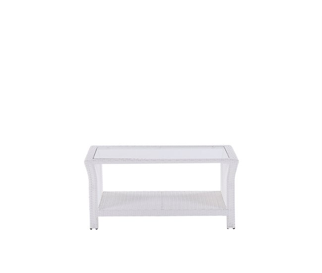 Beliani Conjunto lounge Ratan sintético MARINO Branco