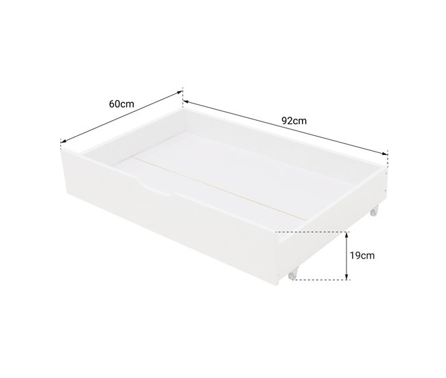 Conjunto de 2 gavetas de arrumação para cama de madeira Branco