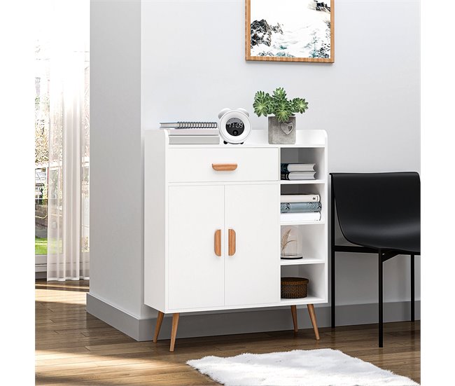 Armário Particle Board HOMCOM, casa - móveis de armazenamento 80 Branco