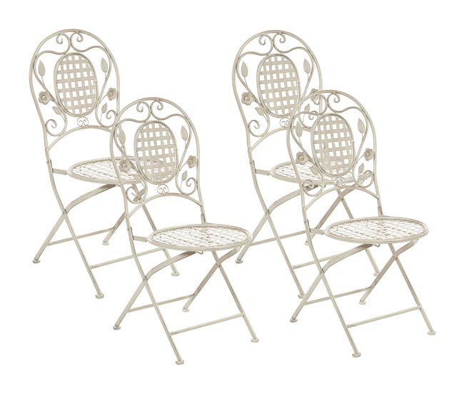 Beliani Cadeira de jardim BIVIO Branco/ Bege
