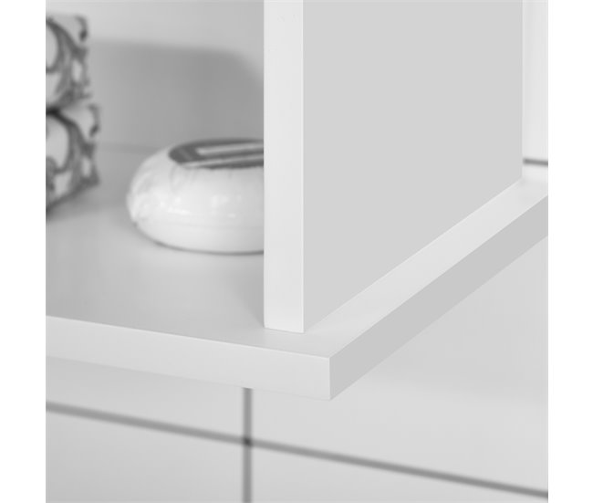 Armário de Parede Casa de Banho MDF e Liga de Alumínio kleankin Branco