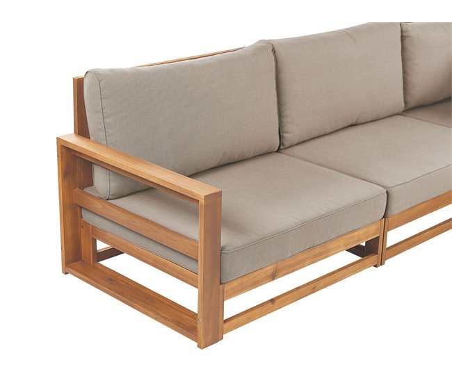 Beliani Conjunto lounge Madeira de acácia com certificado FSC® TIMOR Cinza Escuro