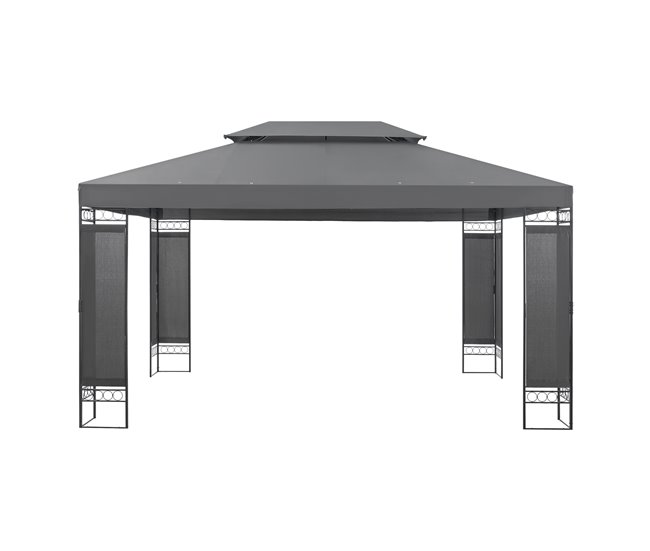 Tenda de receção Lanciano aço poliéster 400x300 Cinza Escuro