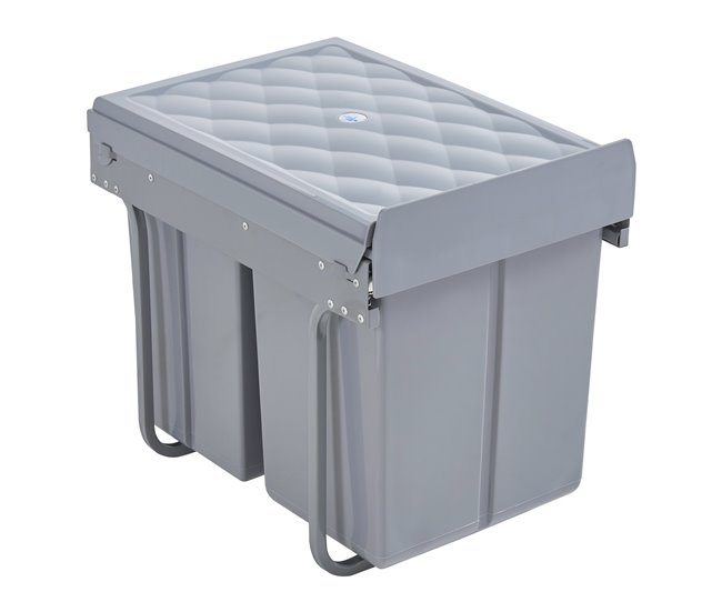 Caixote do lixo extraível Froland capacidade 2 x 10 L + 1 x 20 L Cinza