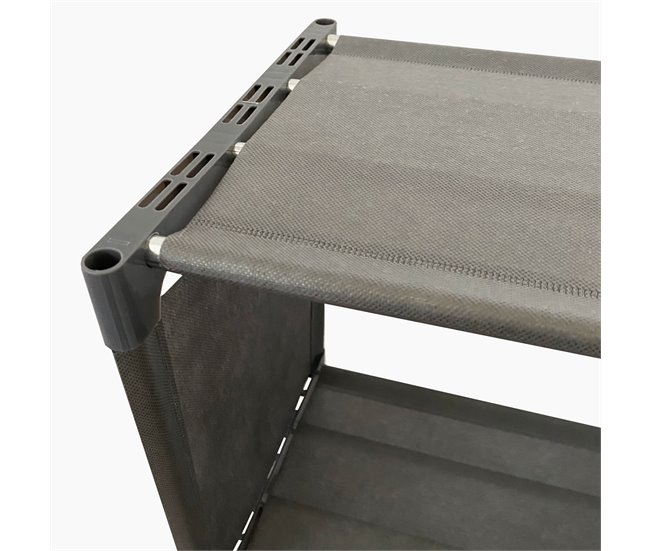 Estante de Armazenamento 2|3|4 Pisos 12 Furos PVC e Tecido Nyana Home 123x125x29 cm 125 Preto