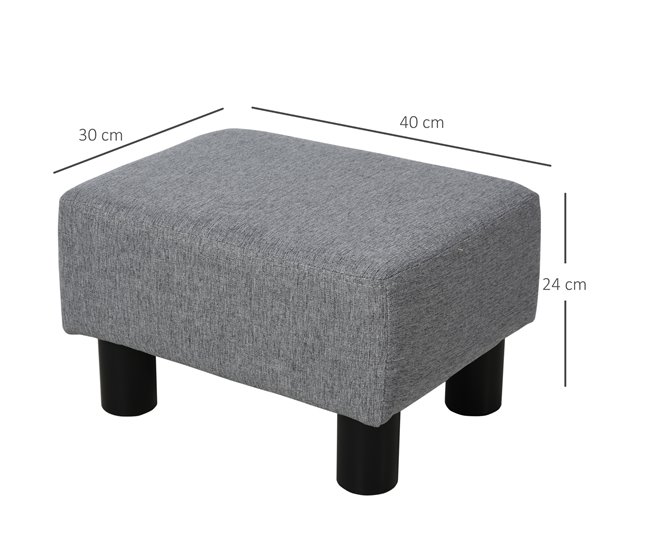 Apoio para os Pés Poliéster HOMCOM, casa - quarto Cinza