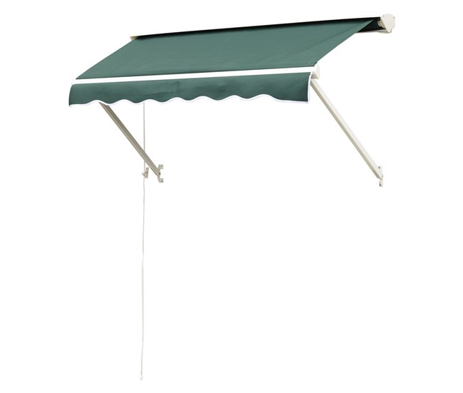 Toldo Manual Retrátil Aluminio e Poliéster Outsunny 180x70 Verde