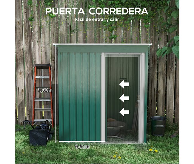 Abrigo de Exterior Aço e PP Outsunny Verde