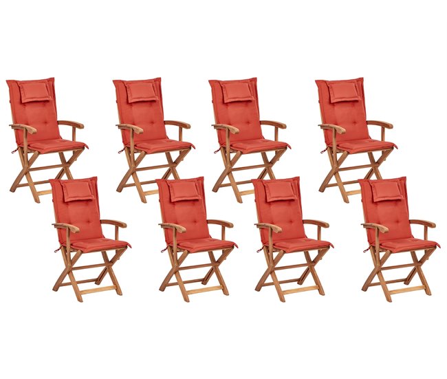 Beliani Conjunto de refeição MAUI II Vermelho