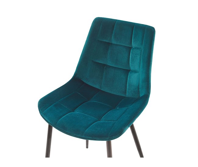 Beliani Silla de comedor MELROSE Turquesa