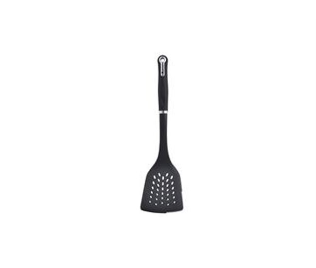 Espátula RANHURADA de aço inoxidável e nylon Preto