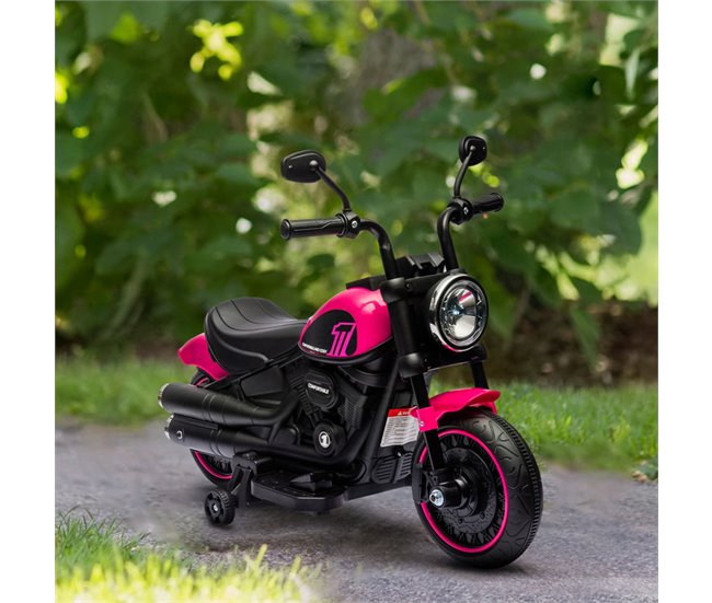 Motocicleta Elétrica Infantil PP, Metal HOMCOM Rosa