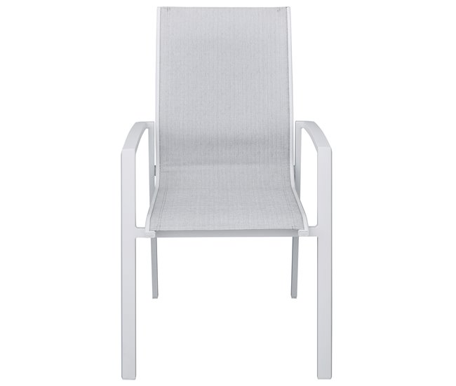 Set de jardim com mesa e 6 cadeiras ANZIO cor cinzenta Branco