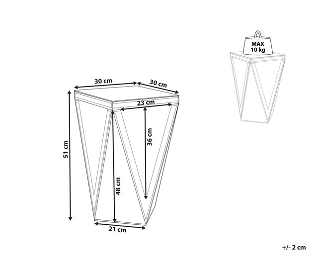 Beliani Mesa auxiliar LUXEY Cinza