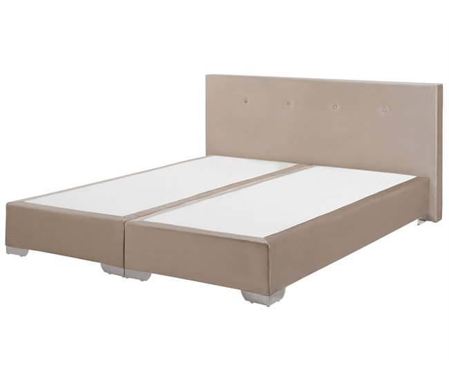 Beliani Cama continental Veludo CONSUL 191x212 Bege