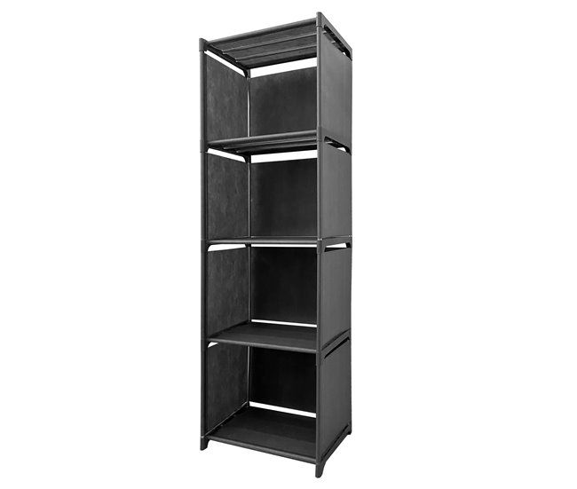 Prateleira de Organização 5 Pisos PVC e Tecido Nyana Home 125x41x29 cm 41 Preto
