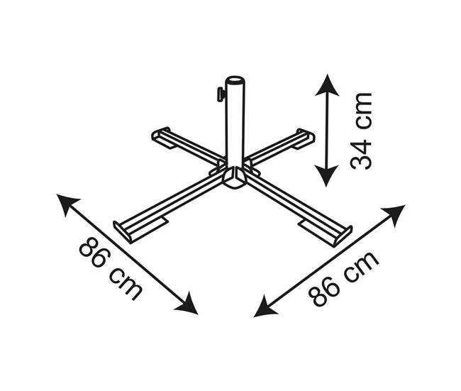 Base dobrável metal para o guarda-sol Aktive Preto