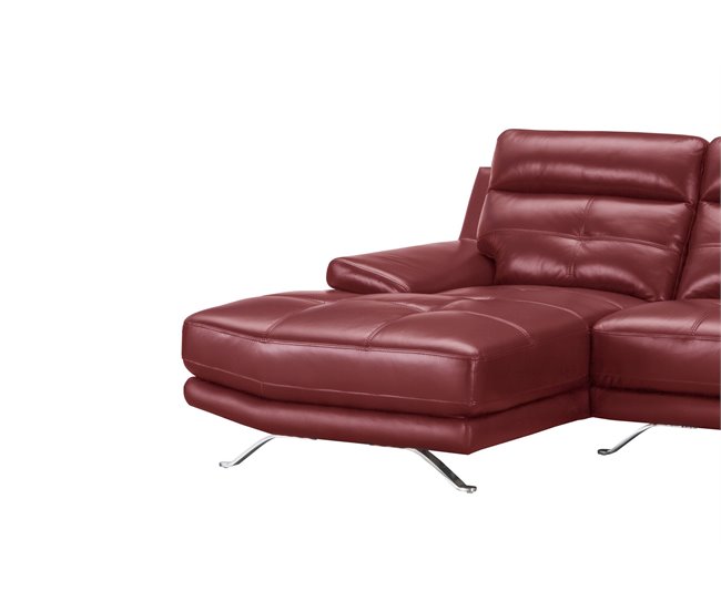 Chaise longue de pele HAWAI Vermelho