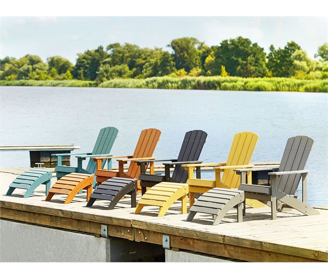 Beliani Silla de jardín ADIRONDACK Amarelo