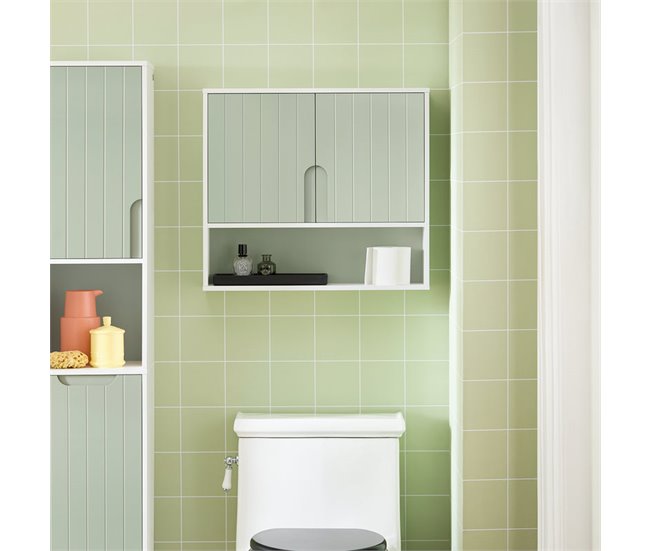 Armário de parede para casa de banho BZR140-GR SoBuy Verde