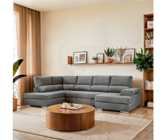 Sofá de canto com cama BARI Antracite